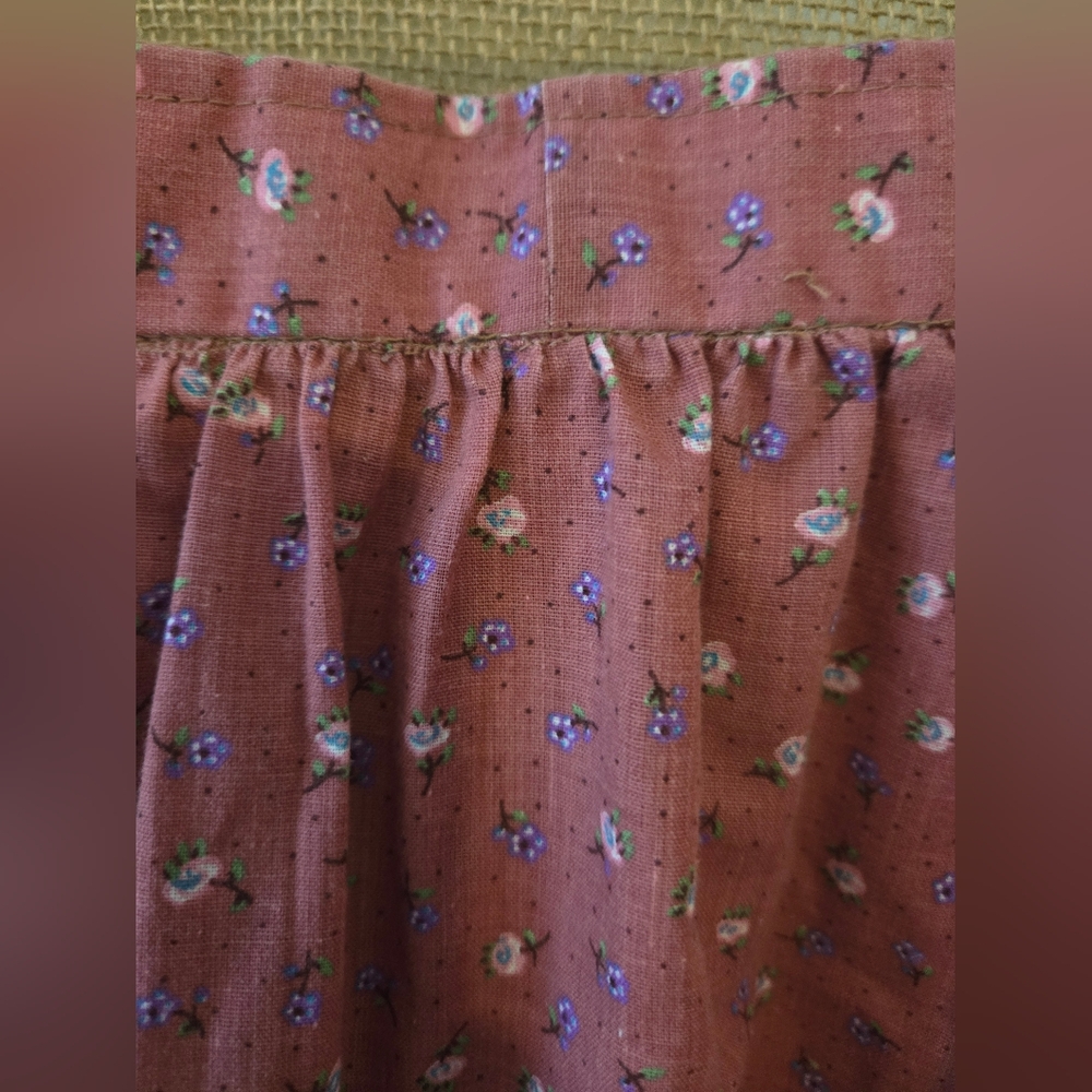 Women's Vintage Homemade Pink Tiered Prarie Skirt - Picture 6 of 11